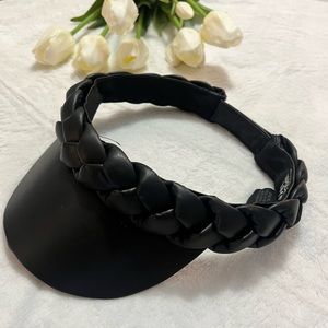 Black, braided tennis hat